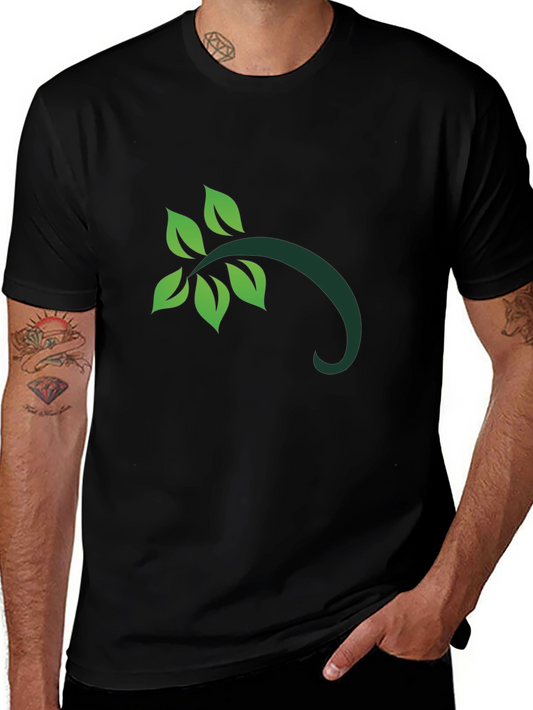 Leaf Branch Graphic Black T-Shirt