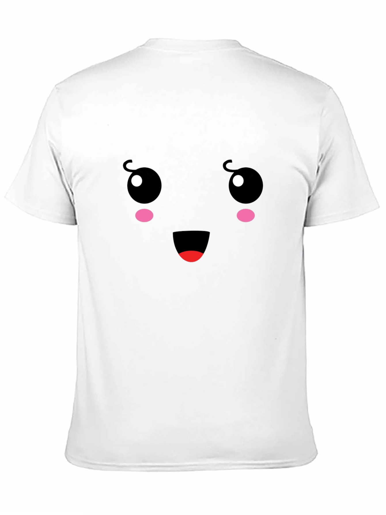 Cute Face Graphic Tee - Black Cotton T-Shirt