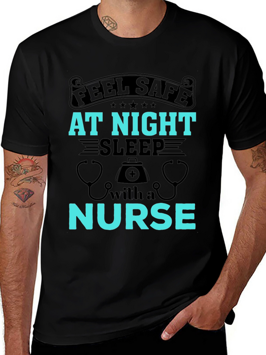 Feel Safe At Night Nurse Graphic Tee