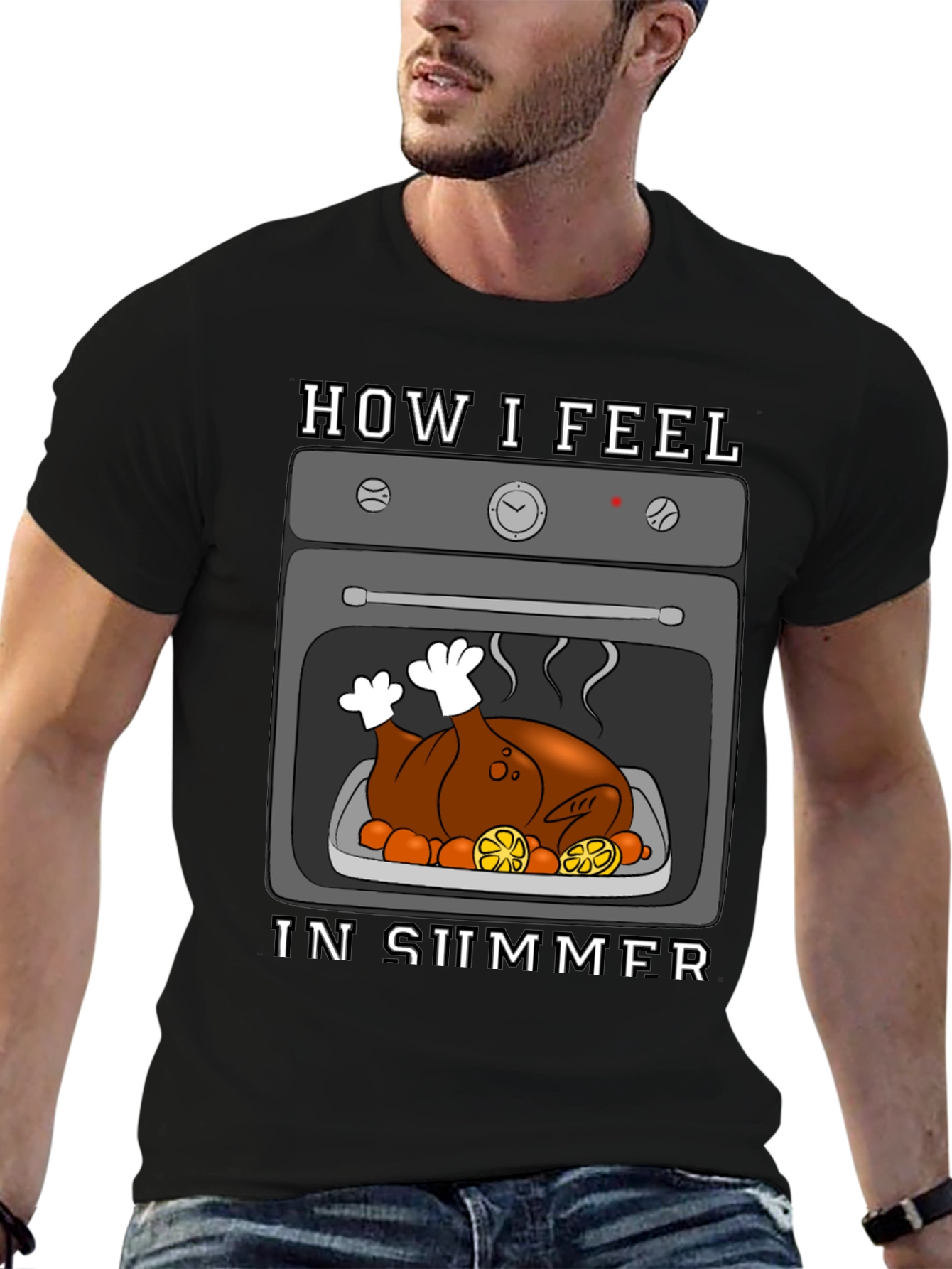 Humorous Summer T-Shirt - Roasted Turkey in Oven