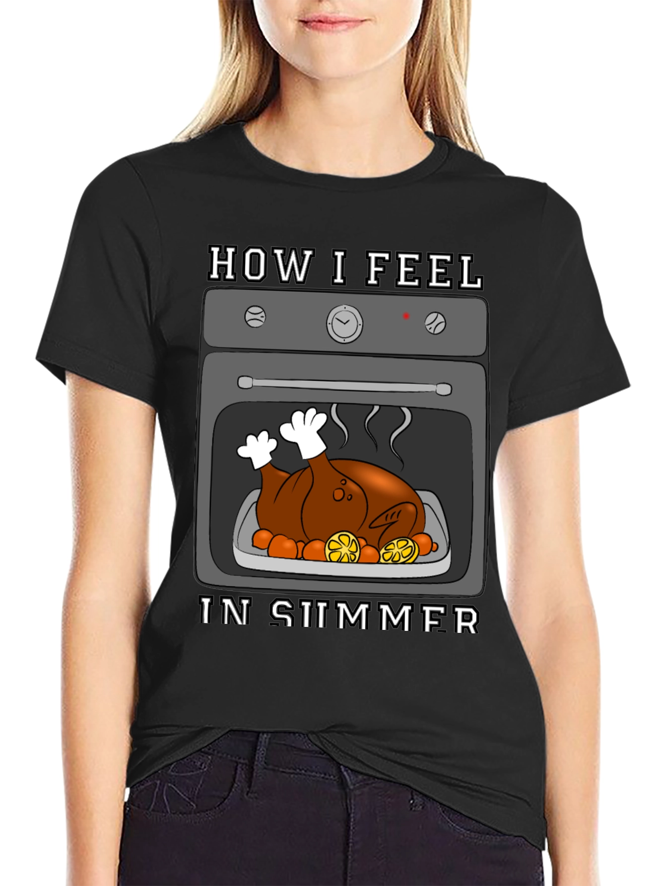 Humorous Summer T-Shirt - Roasted Turkey in Oven