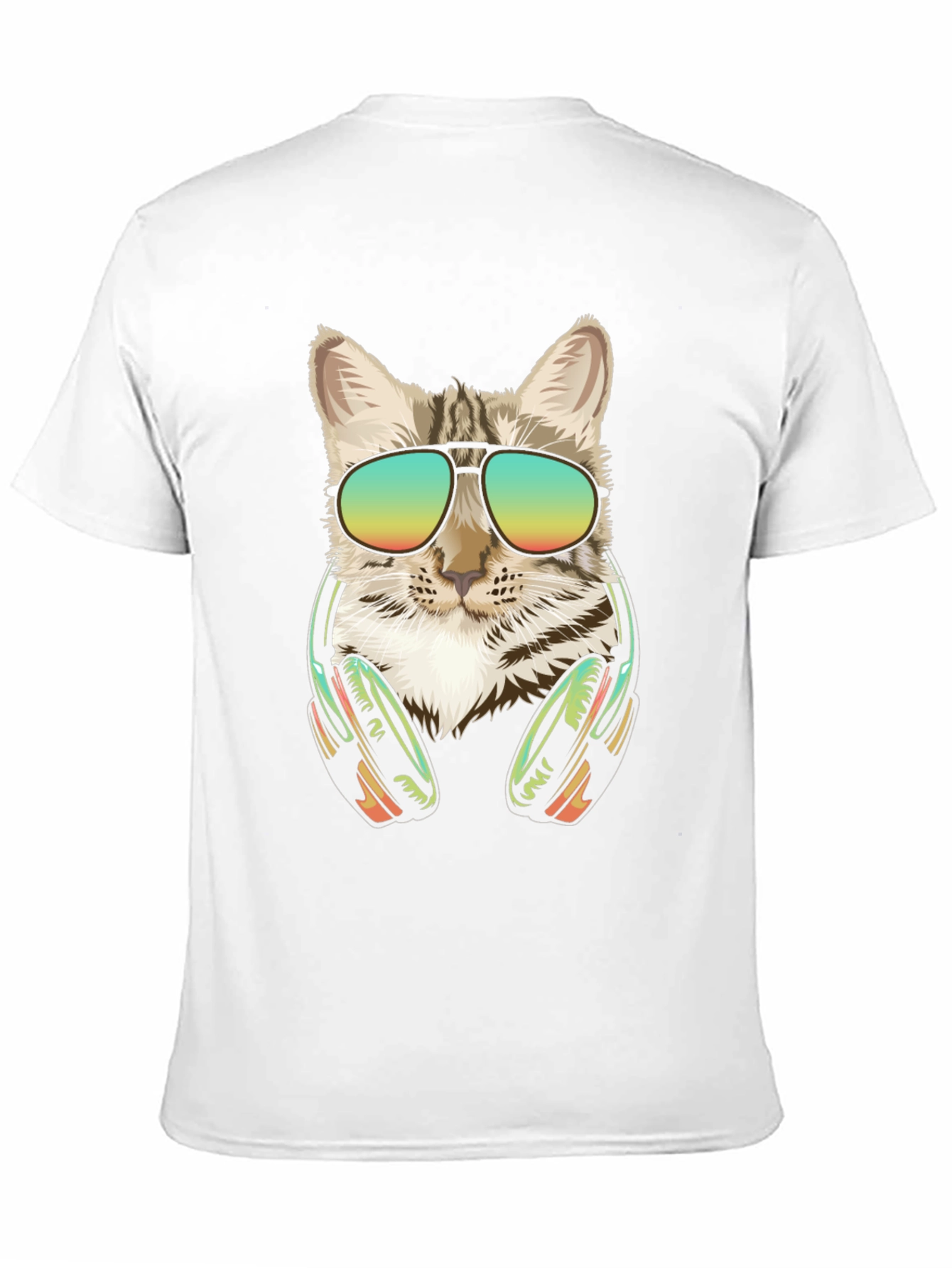Cool Cat Graphic Tee - Sunglasses & Headphones