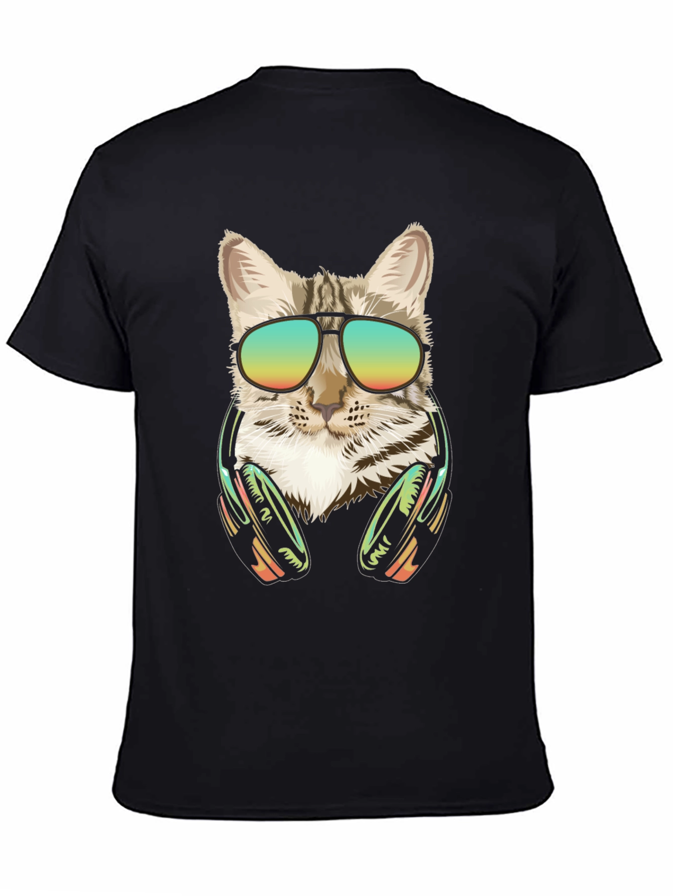 Cool Cat Graphic Tee - Sunglasses & Headphones