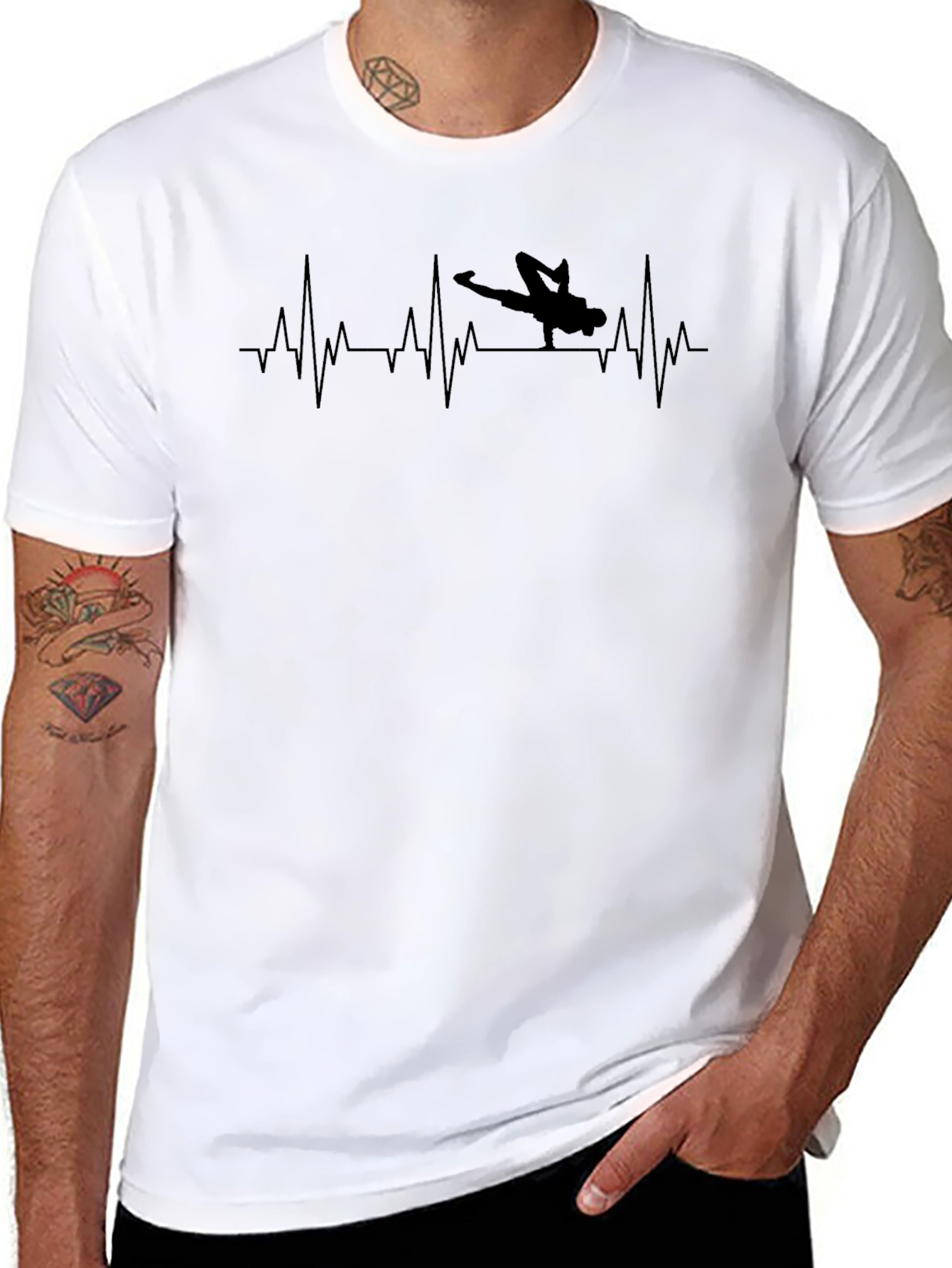 Breakdance Heartbeat T-Shirt - Black
