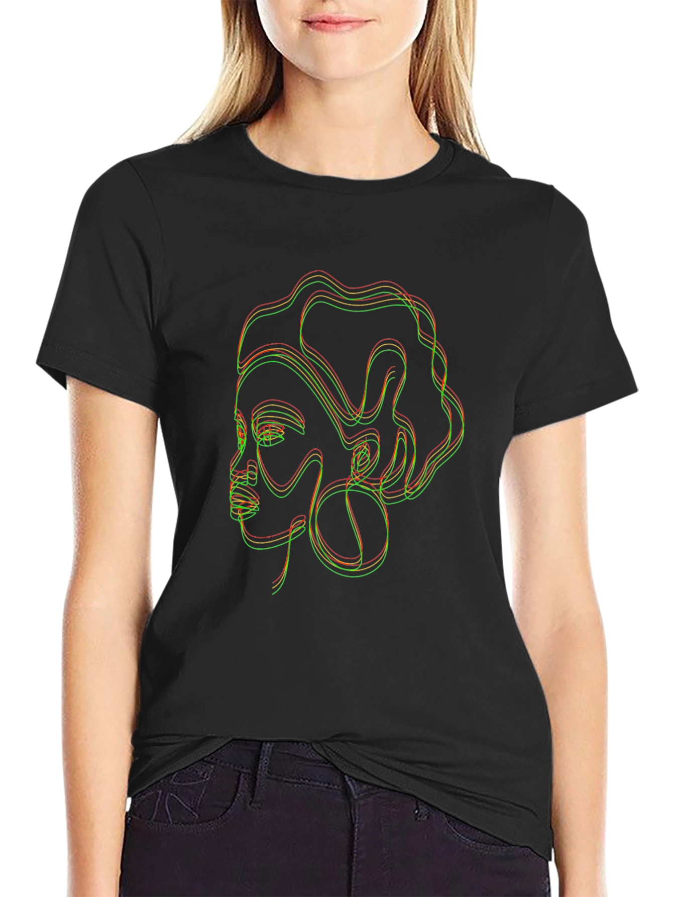 Abstract Woman Line Art Graphic Tee