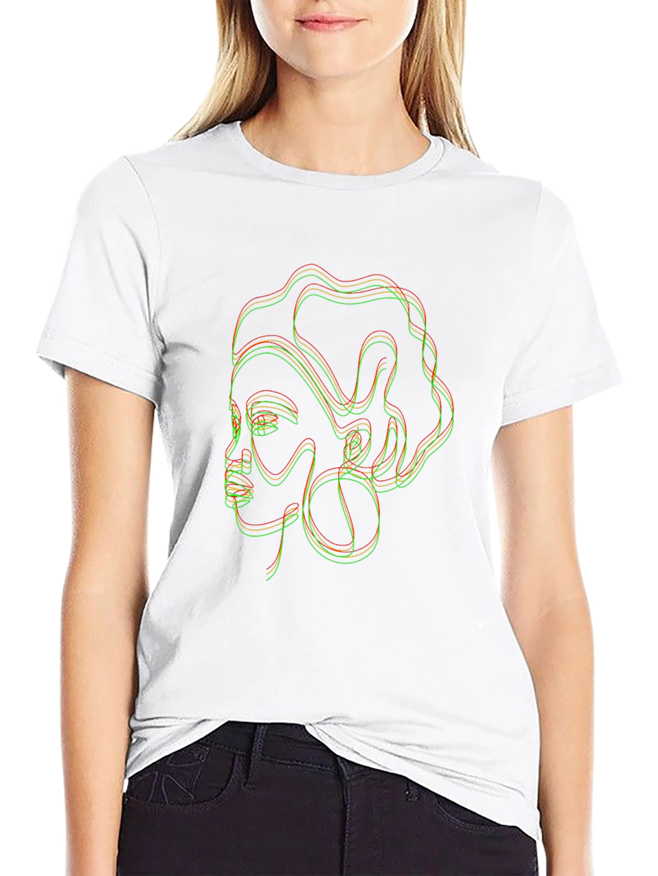 Abstract Woman Line Art Graphic Tee