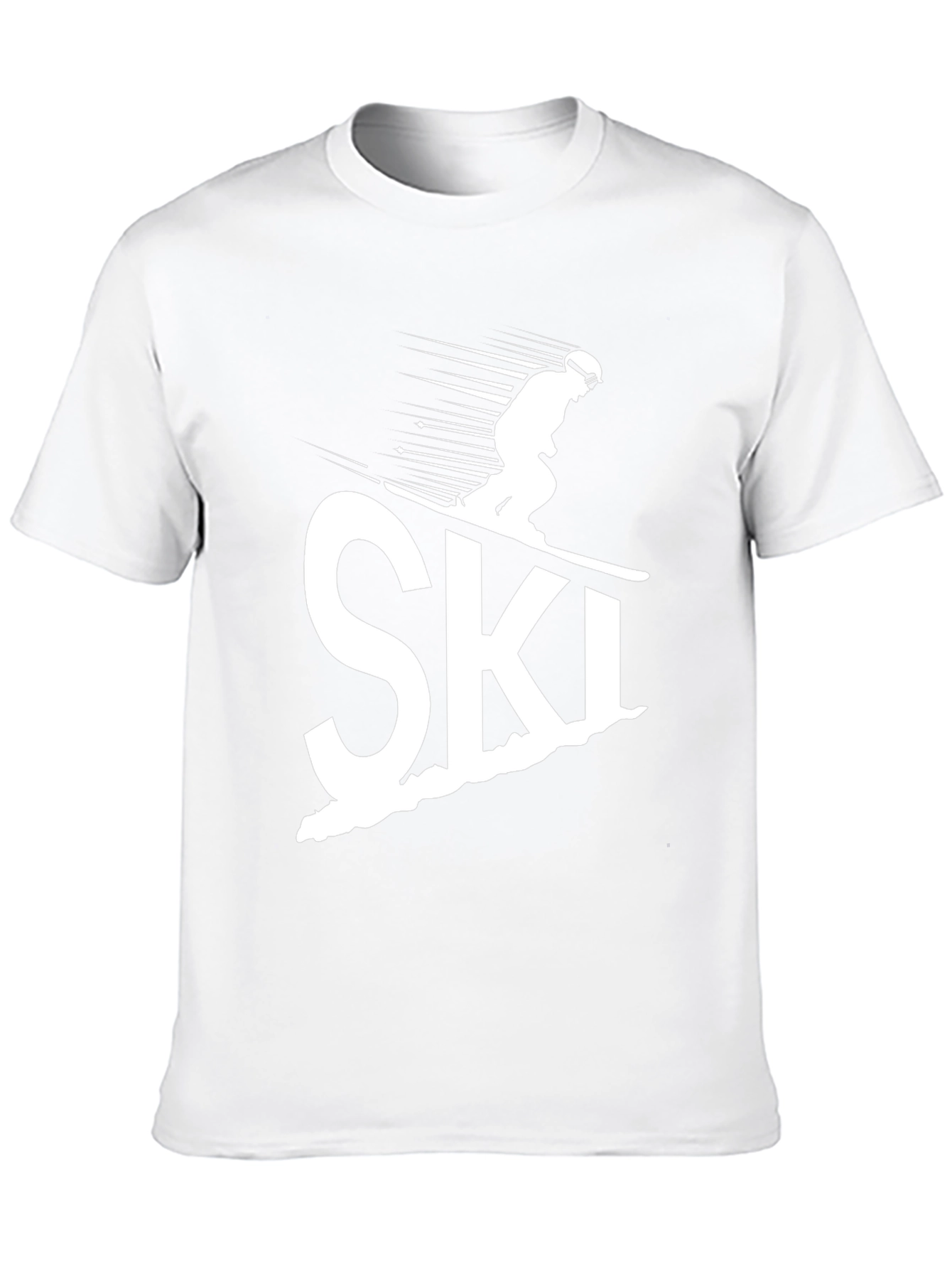 Skiing Graphic Tee - Black Cotton Comfort