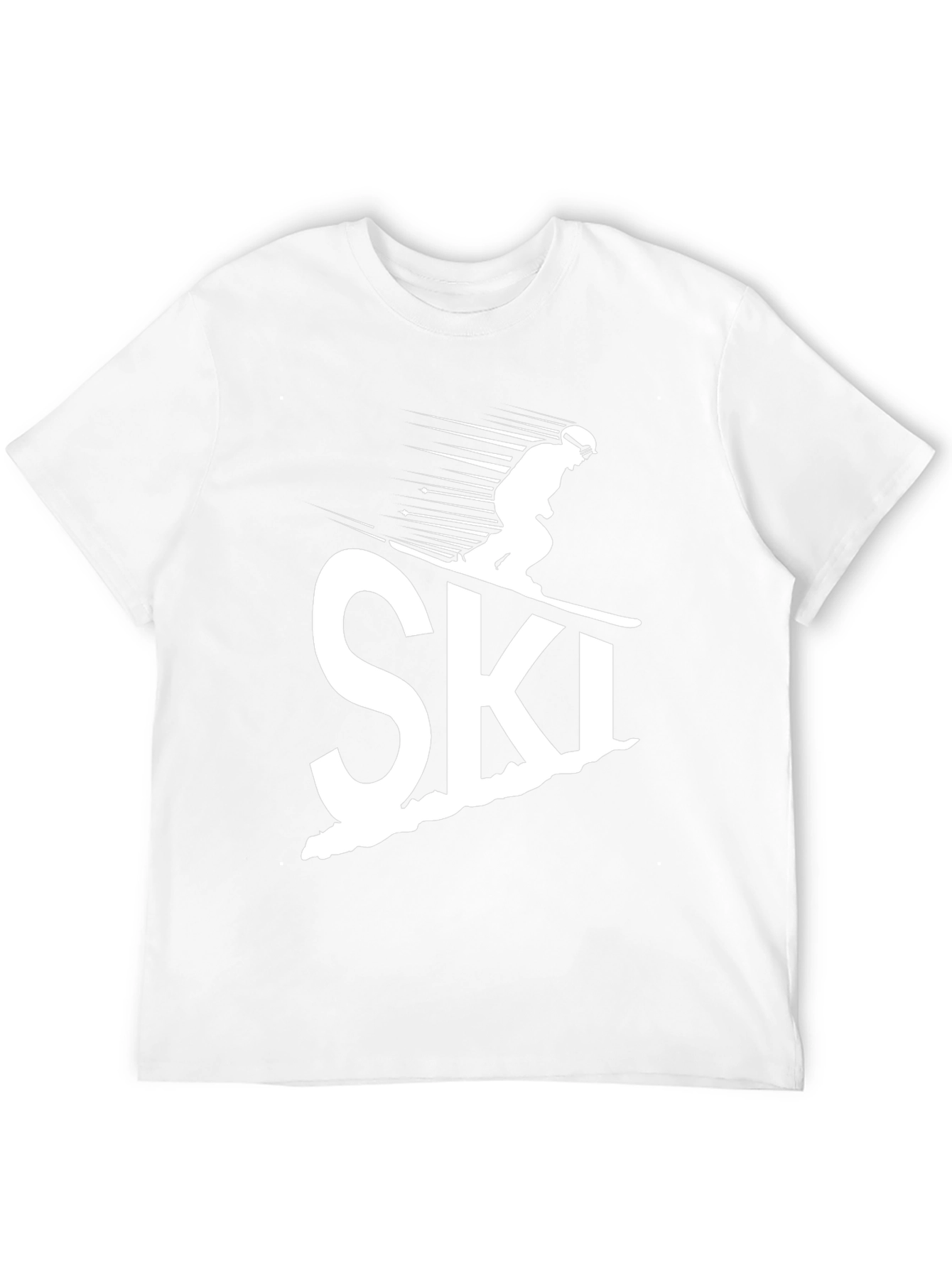 Skiing Graphic Tee - Black Cotton Comfort