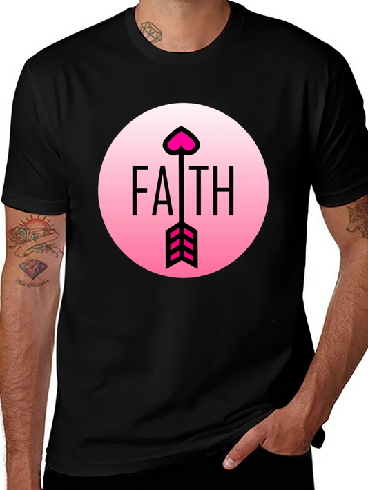 Faith Arrow Heart Graphic Black Tee