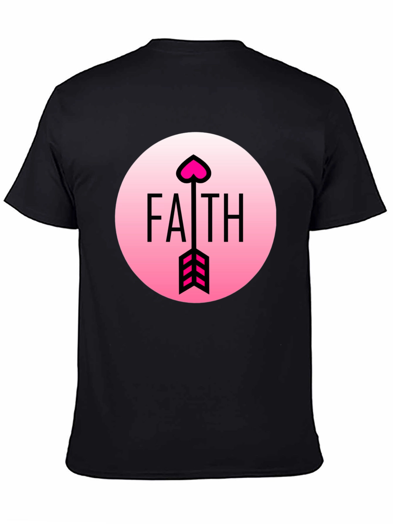 Faith Arrow Heart Graphic Black Tee