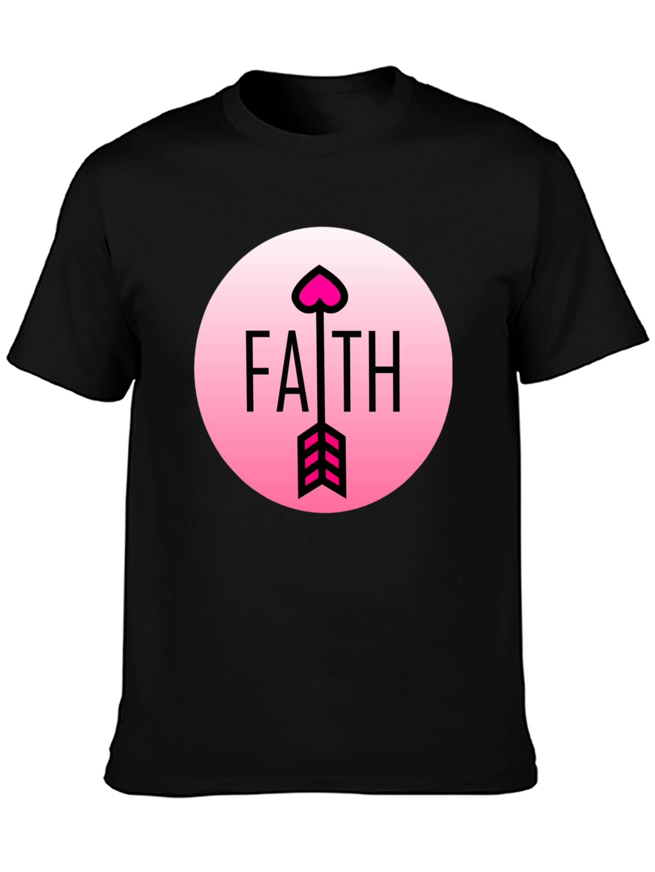 Faith Arrow Heart Graphic Black Tee