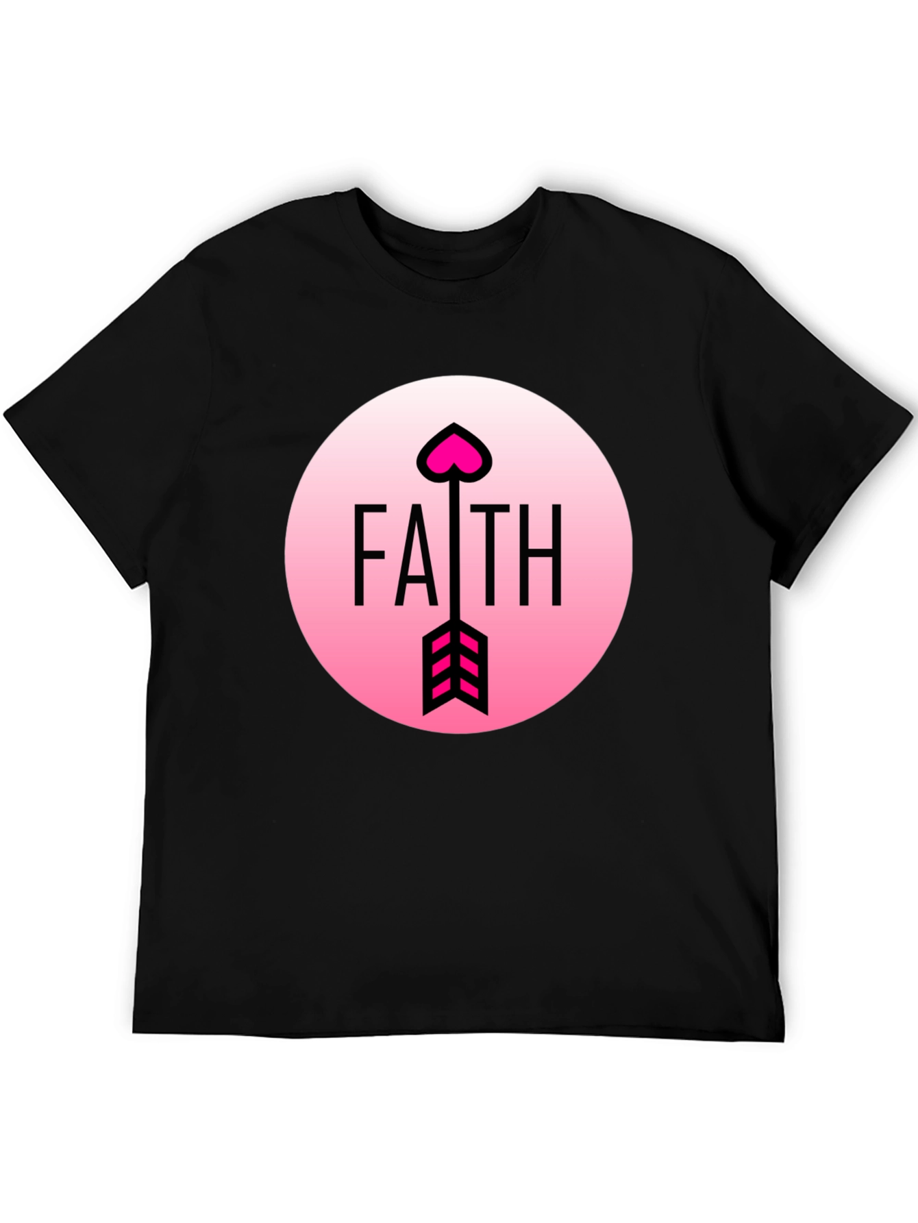 Faith Arrow Heart Graphic Black Tee