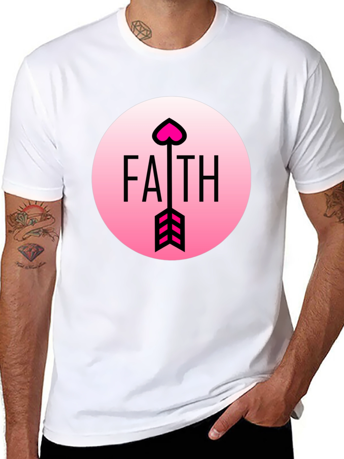 Faith Arrow Heart Graphic Black Tee