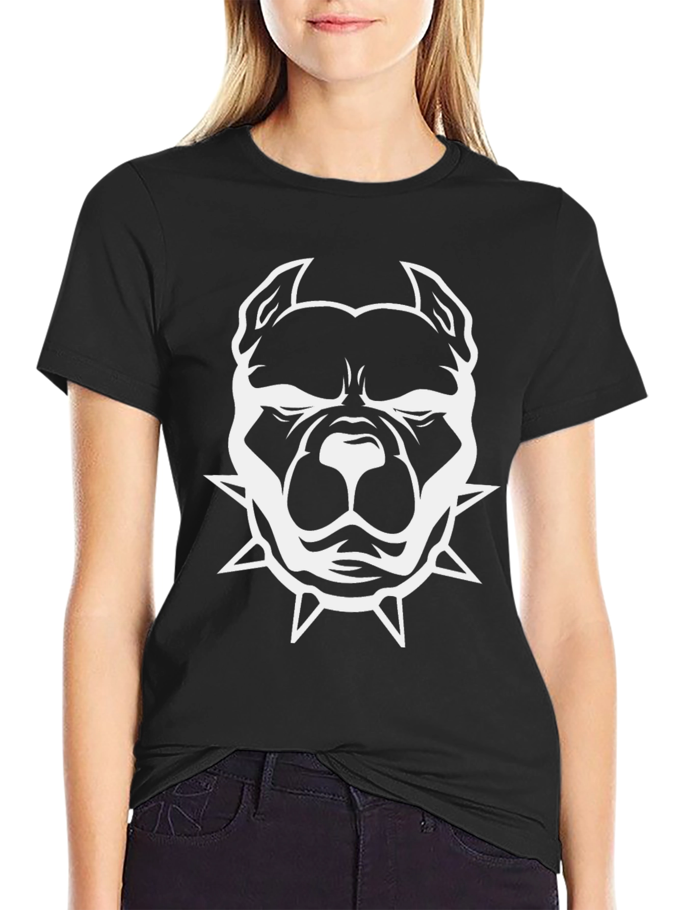 Mens Black T-shirt with Bulldog Graphic