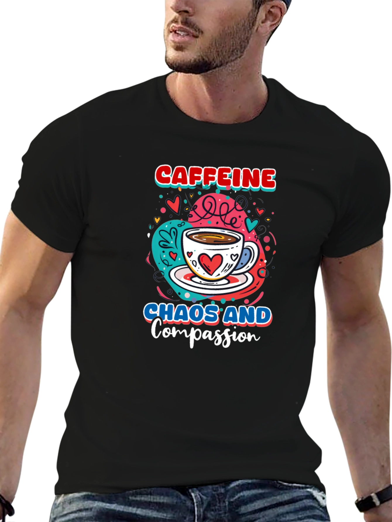 Caffeine Chaos & Compassion Graphic Tee