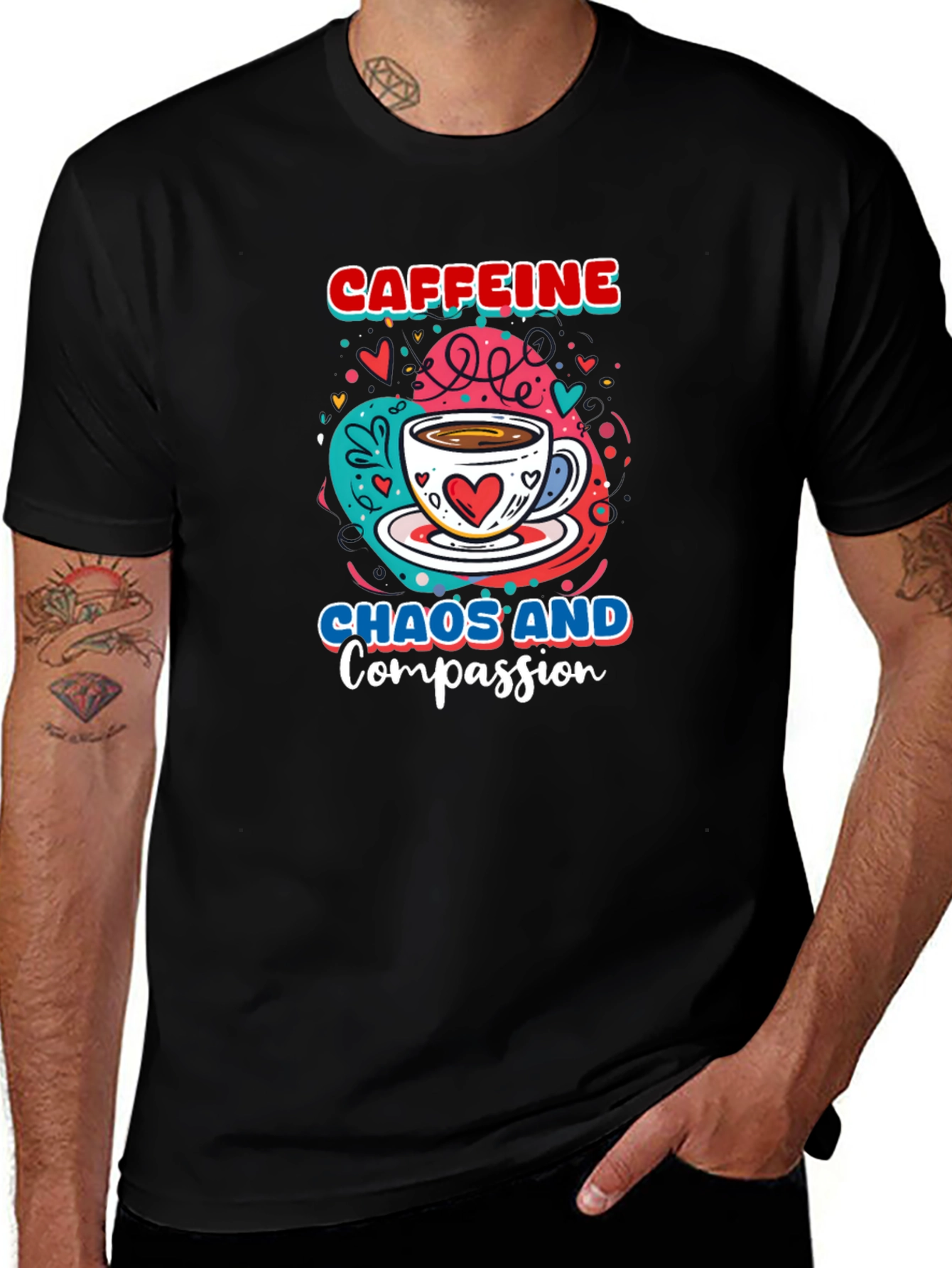 Caffeine Chaos & Compassion Graphic Tee