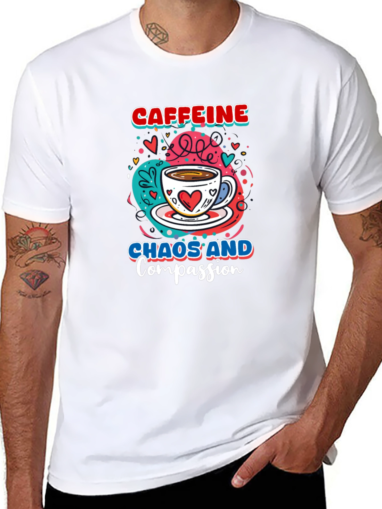 Caffeine Chaos & Compassion Graphic Tee