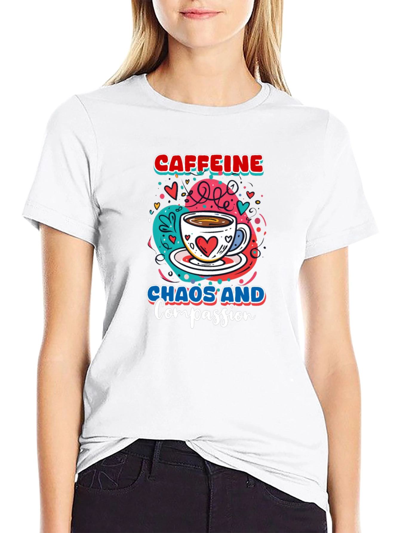 Caffeine Chaos & Compassion Graphic Tee