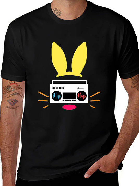 Hip Hop Bunny Black T-Shirt