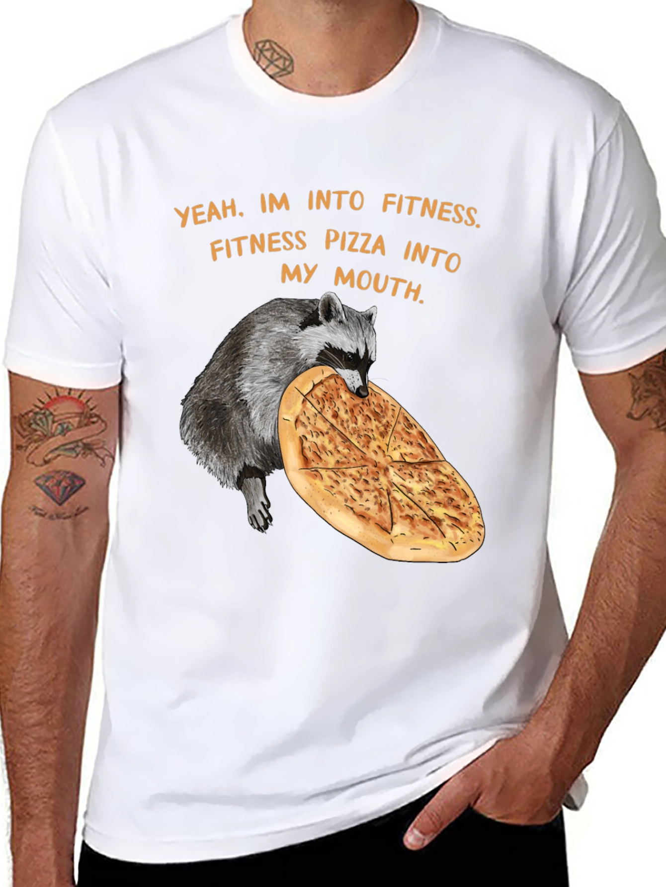 Fitness Pizza Funny Graphic T-Shirt