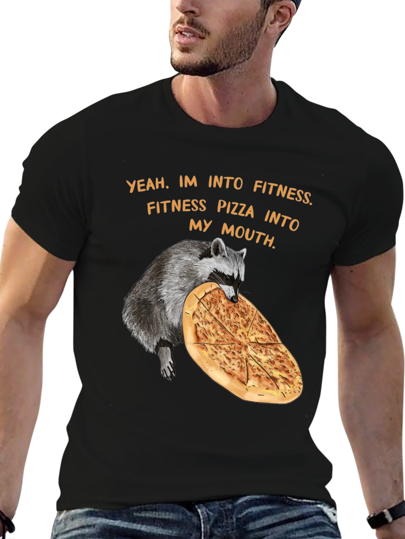 Fitness Pizza Funny Graphic T-Shirt