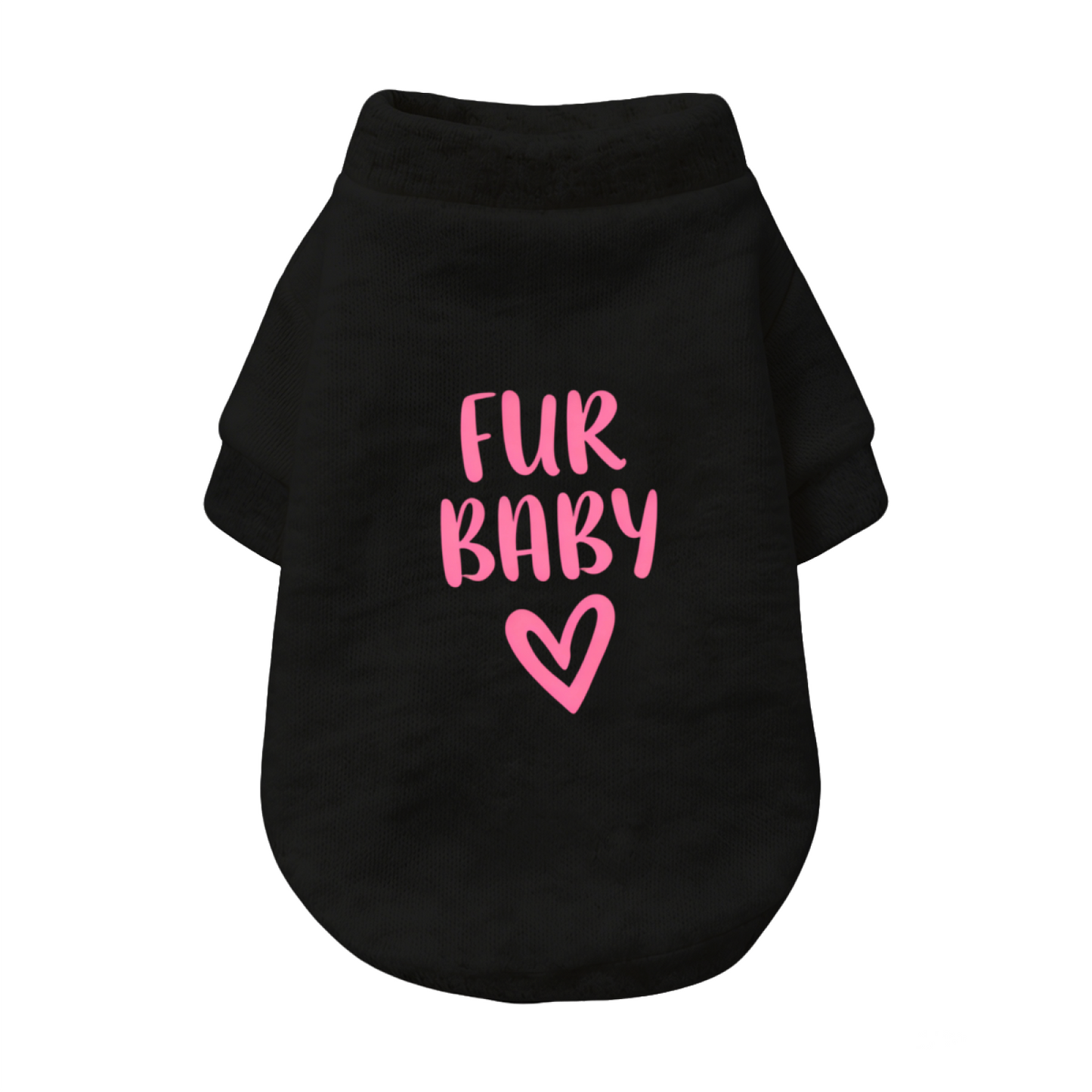 Fur Baby Pink Heart Print White Pet Sweater, Sweet Fur Kid Puppy Top