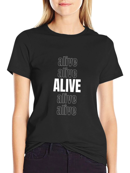 Alive Graphic Print Black T-Shirt