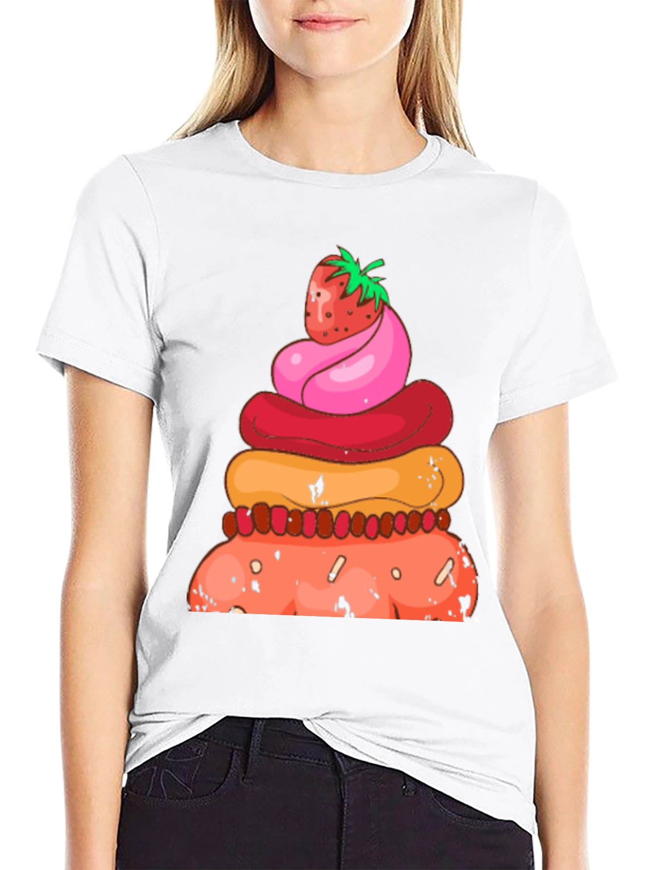 Strawberry Dessert Stack Graphic Tee