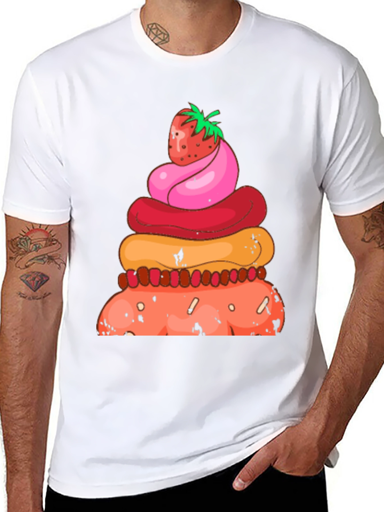 Strawberry Dessert Stack Graphic Tee