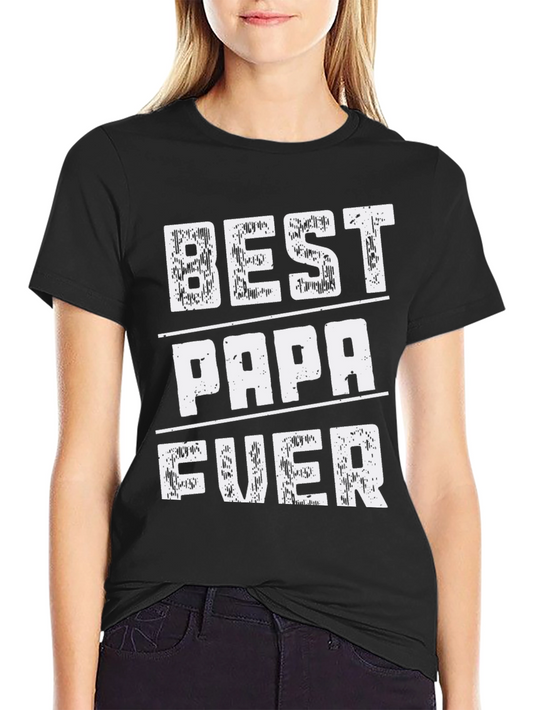 Best Papa Ever Black Graphic T-Shirt