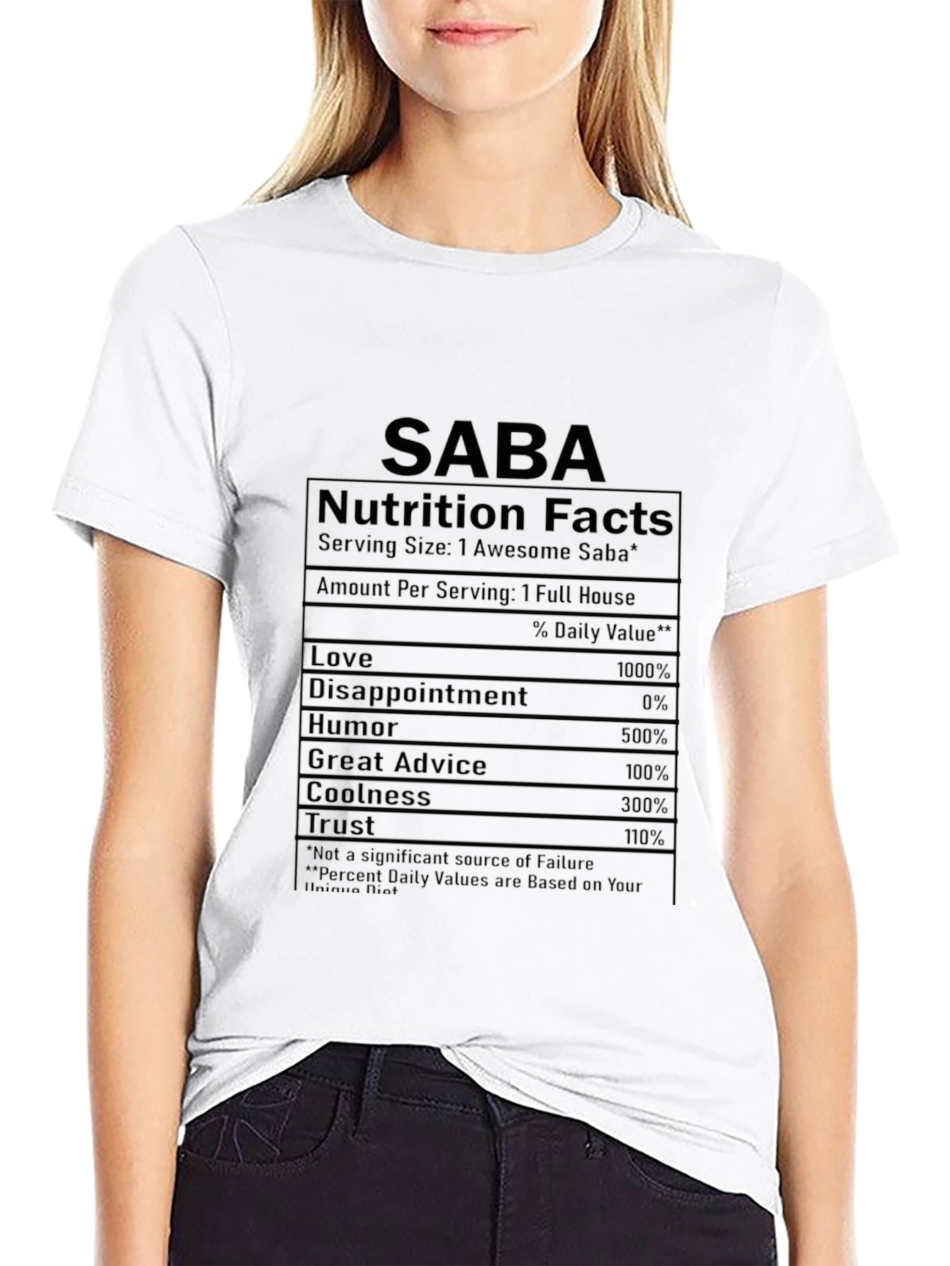 SABA Nutrition Facts Funny T-Shirt