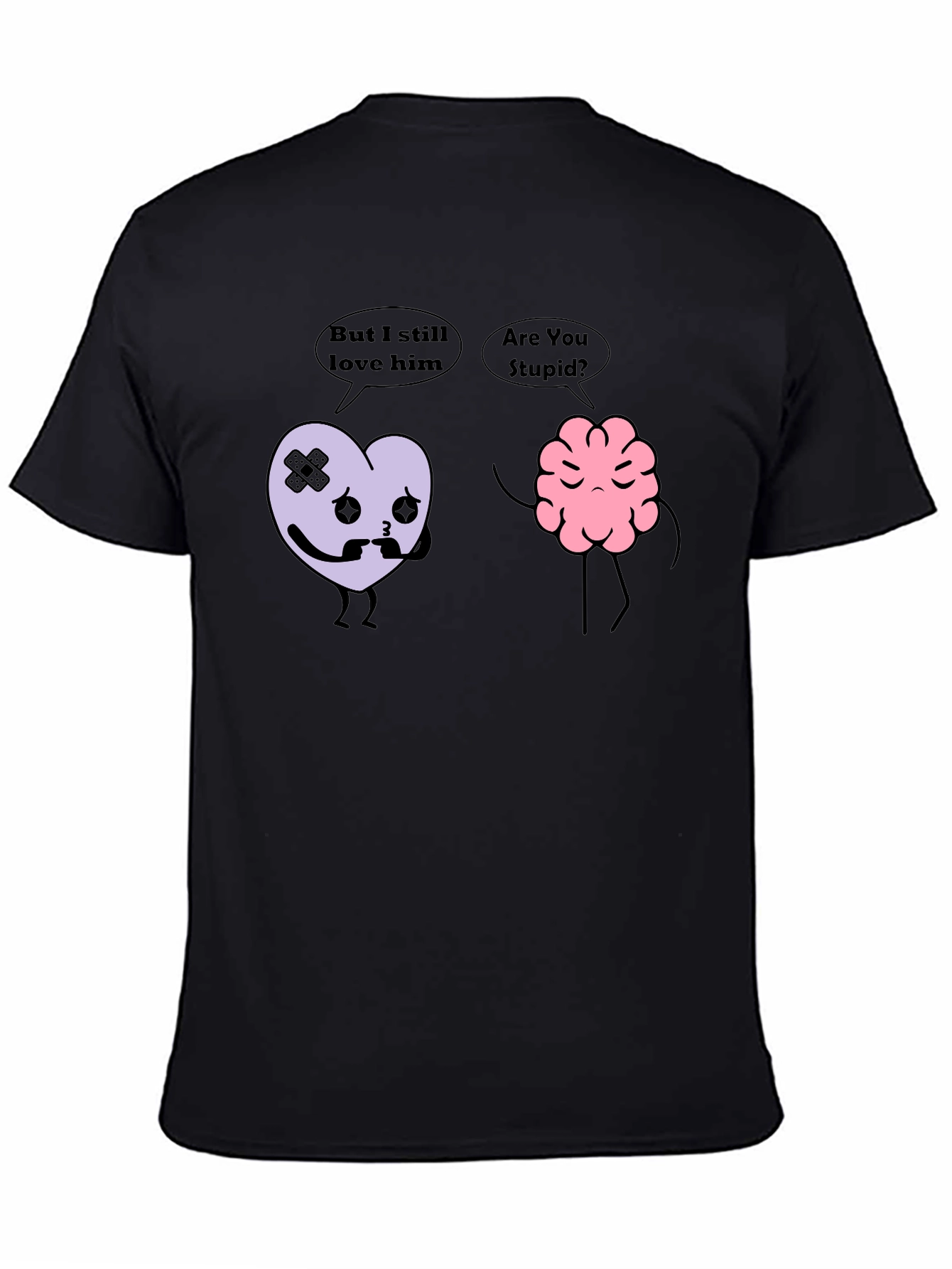Heart vs Brain Funny Graphic T-Shirt