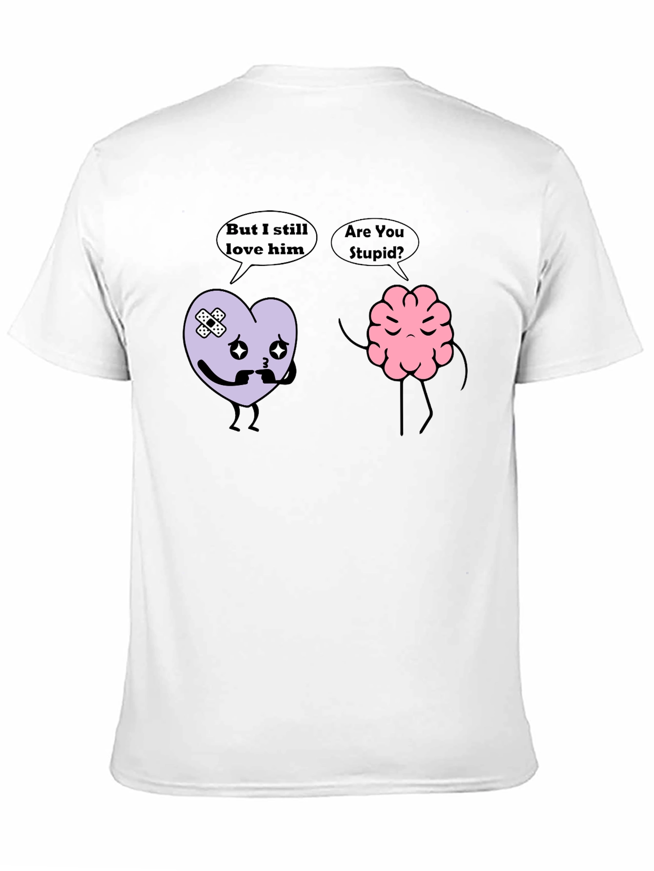 Heart vs Brain Funny Graphic T-Shirt