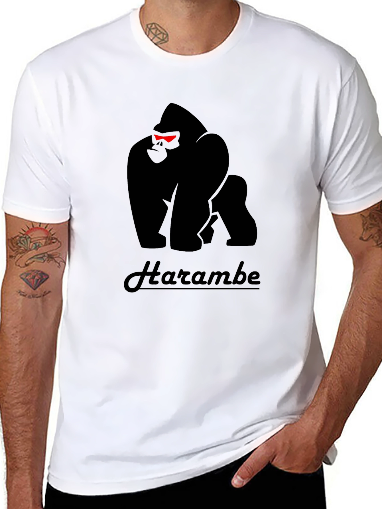 Harambe Gorilla Graphic Black T-Shirt