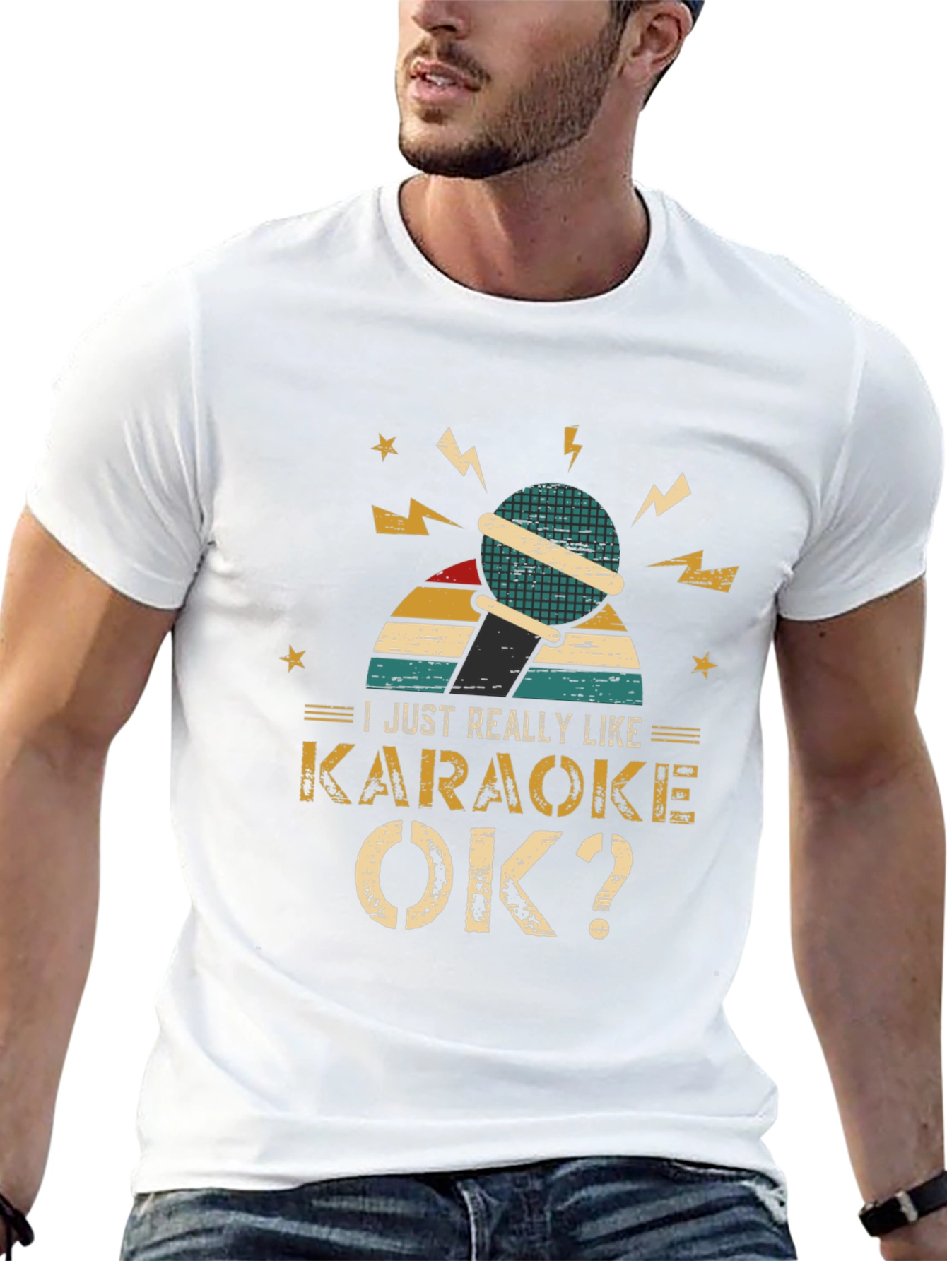 Karaoke Lover T-Shirt - Retro Microphone Design
