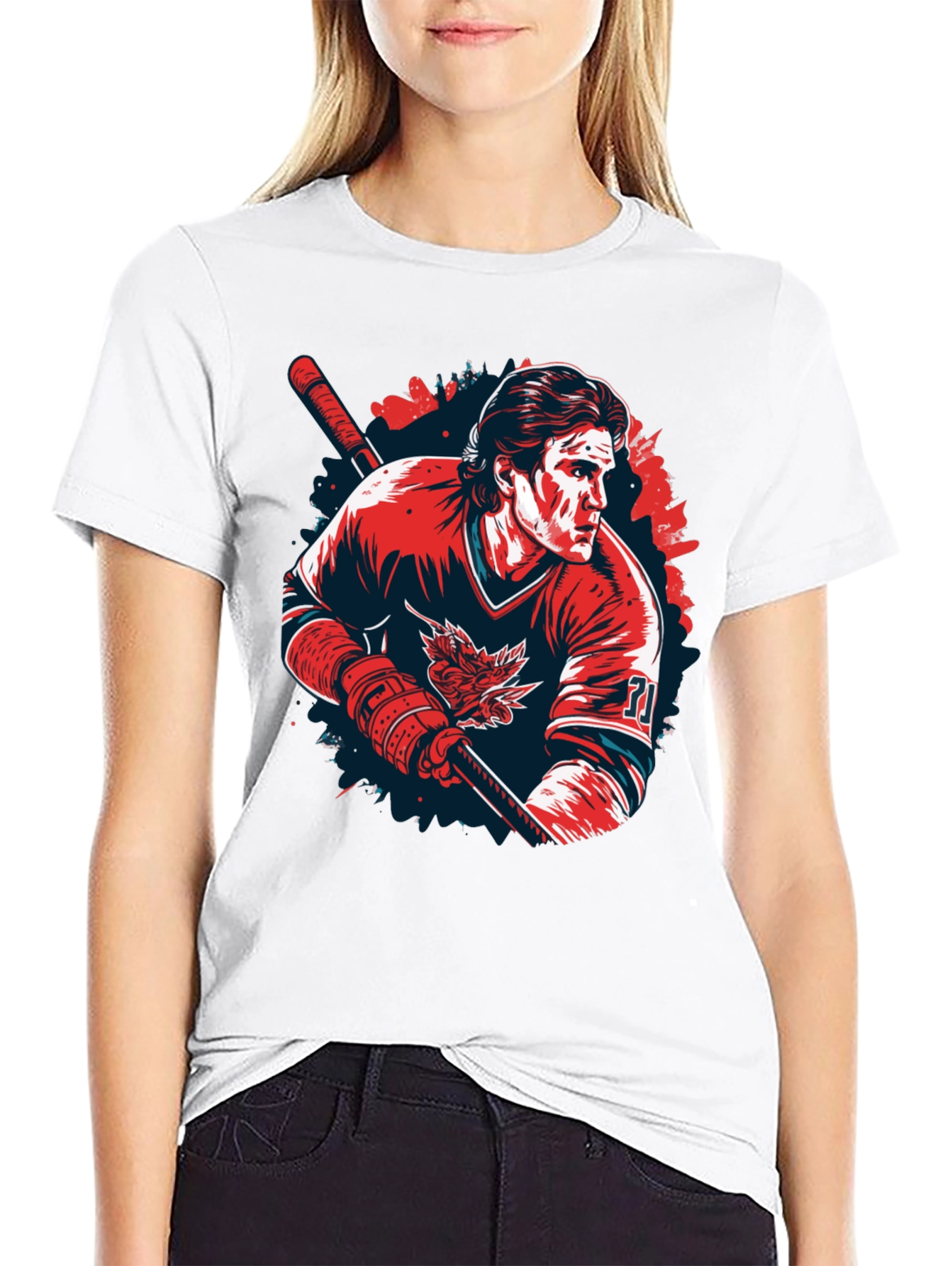 Hockey Player Graphic T-Shirt