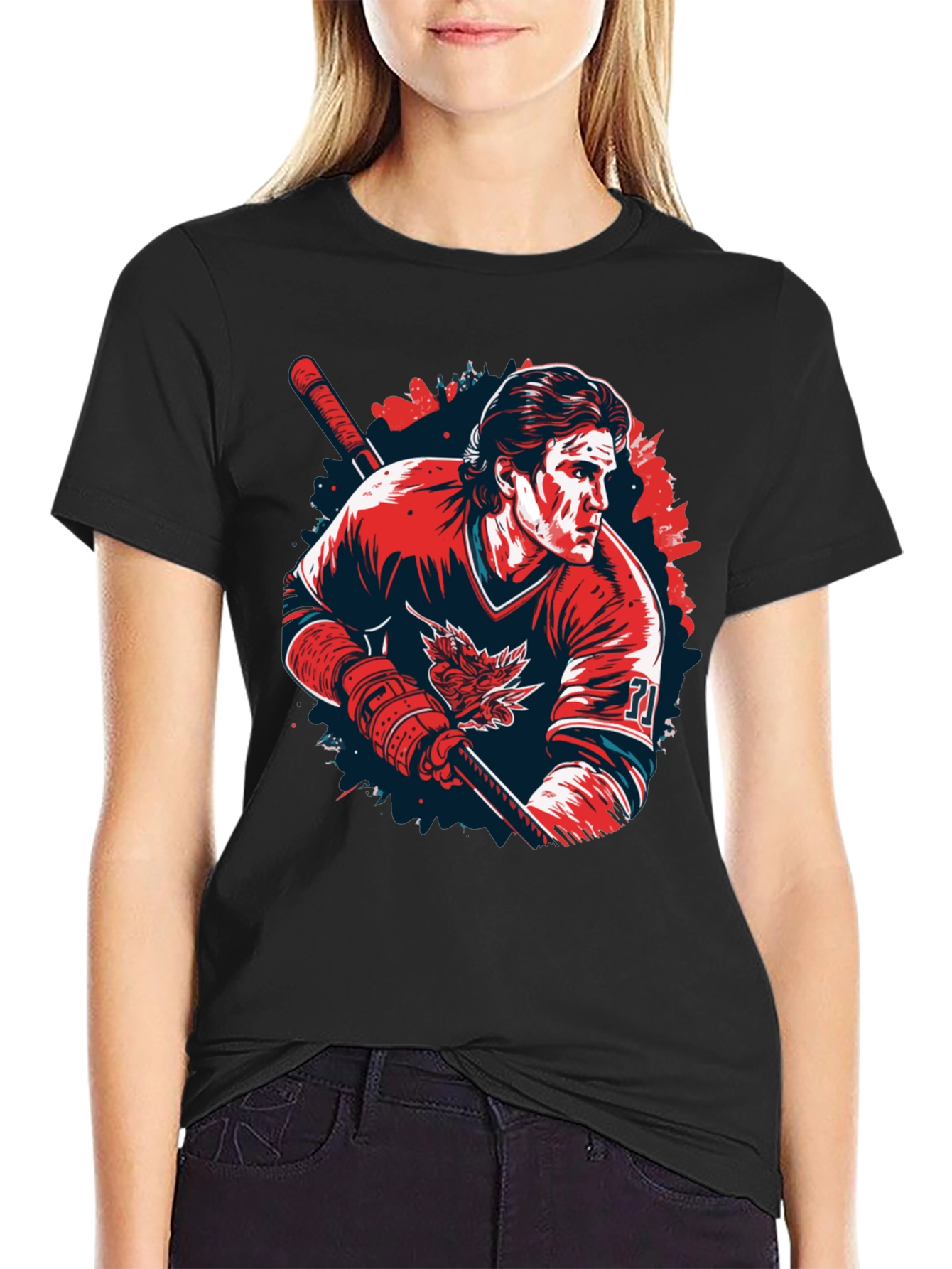 Hockey Player Graphic T-Shirt