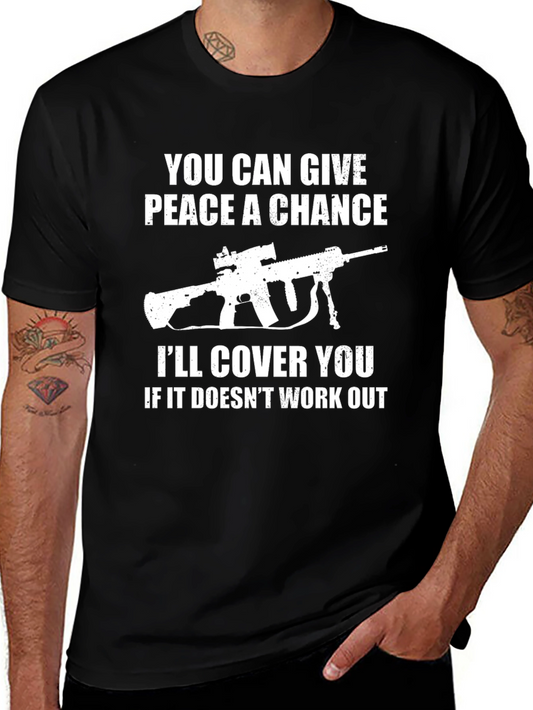 Give Peace a Chance Graphic Tee - Black Cotton T-Shirt