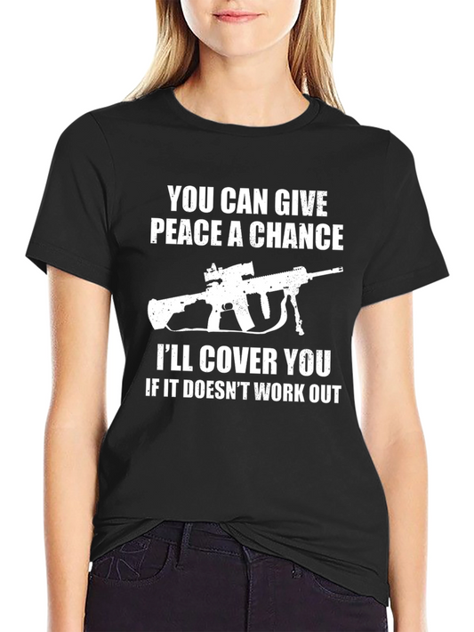 Give Peace a Chance Graphic Tee - Black Cotton T-Shirt