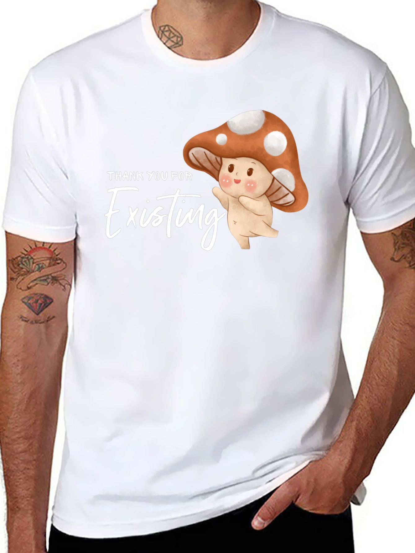 Thank You For Existing Mushroom Graphic Tee