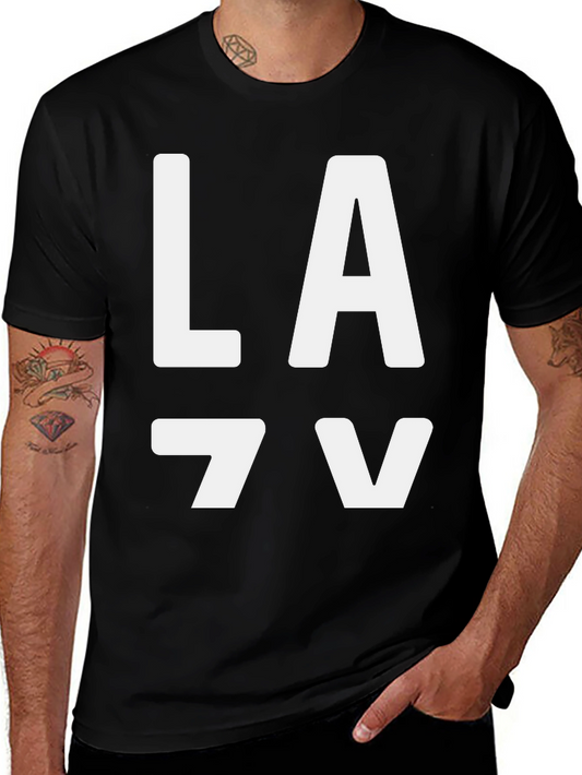 LA T-Shirt - Black Cotton Graphic Tee