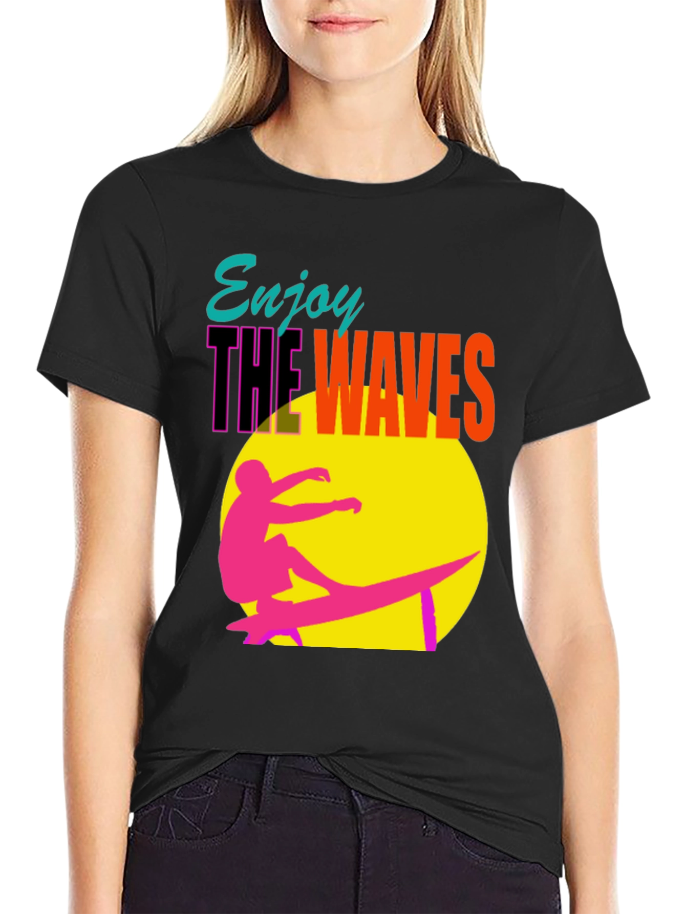 Enjoy the Waves Graphic Tee - Summer Surf Vibes