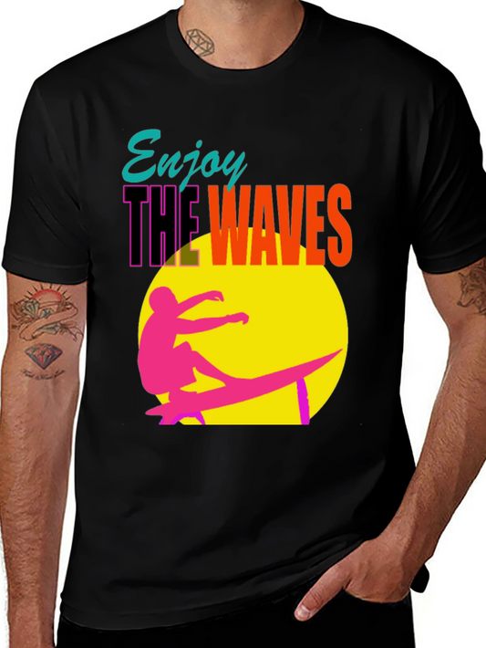 Enjoy the Waves Graphic Tee - Summer Surf Vibes