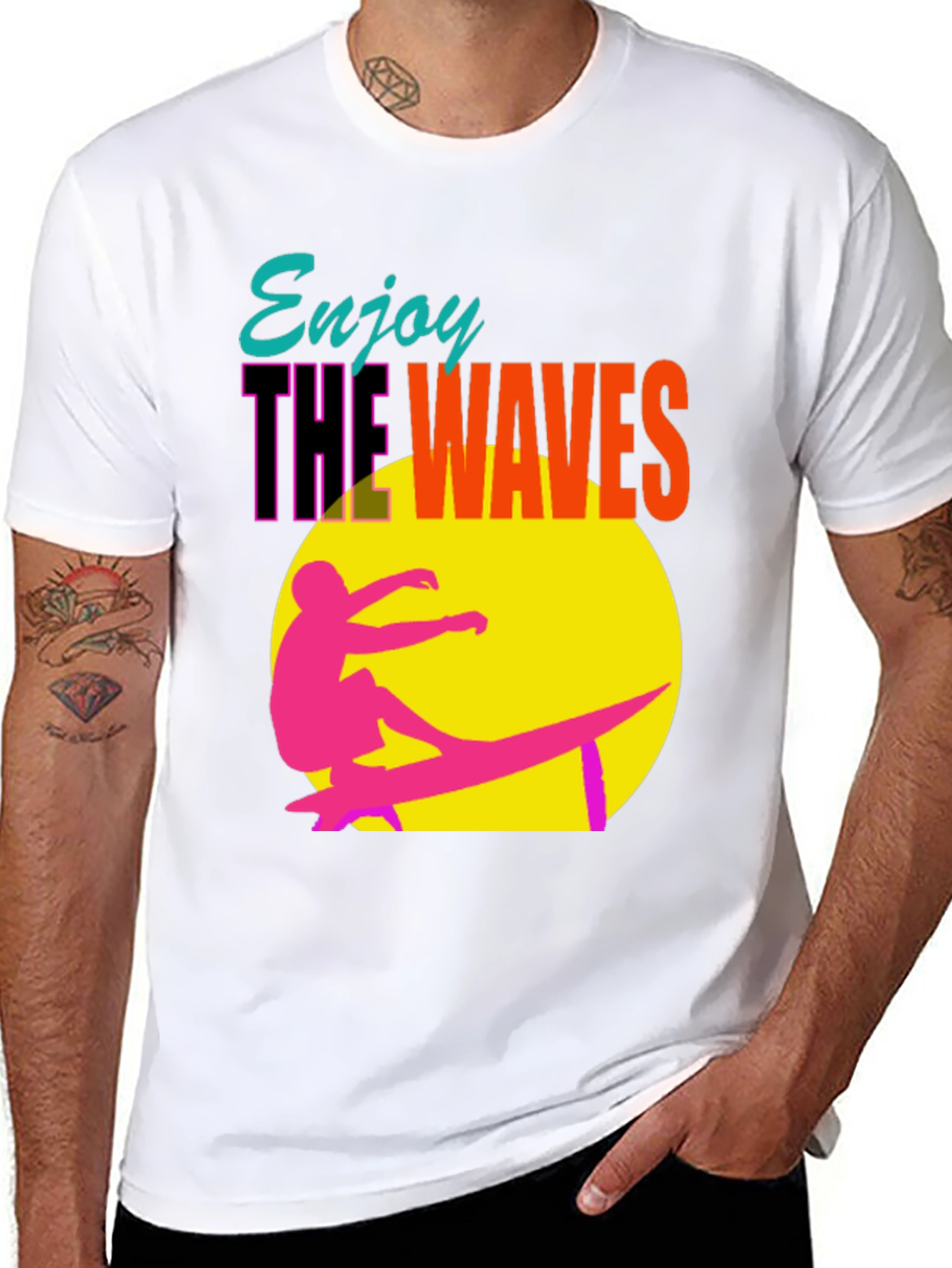 Enjoy the Waves Graphic Tee - Summer Surf Vibes