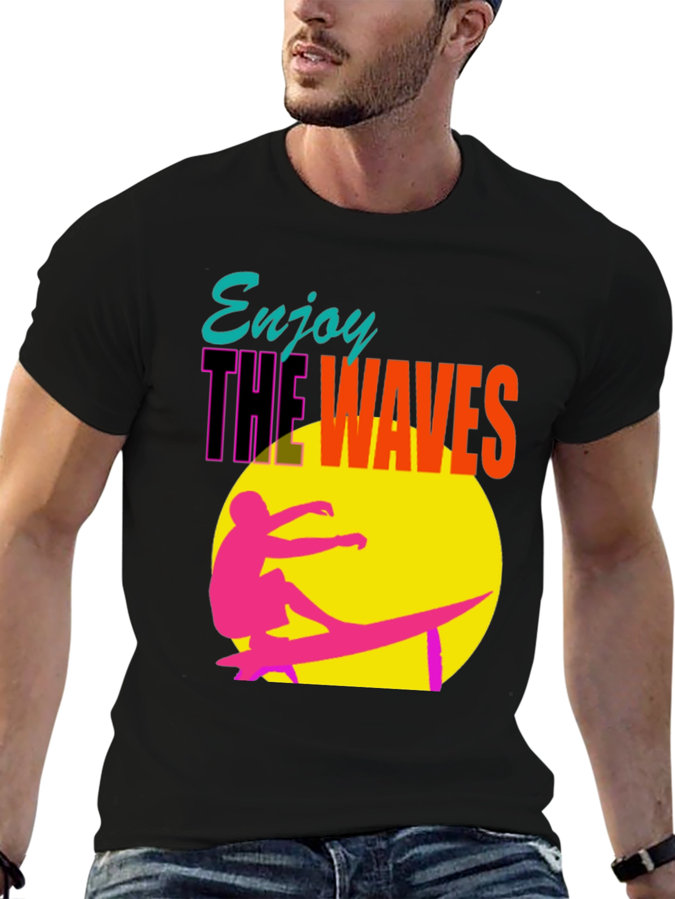 Enjoy the Waves Graphic Tee - Summer Surf Vibes