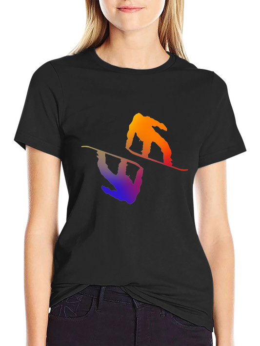 Gradient Snowboarder Graphic Tee - Stylish & Unique
