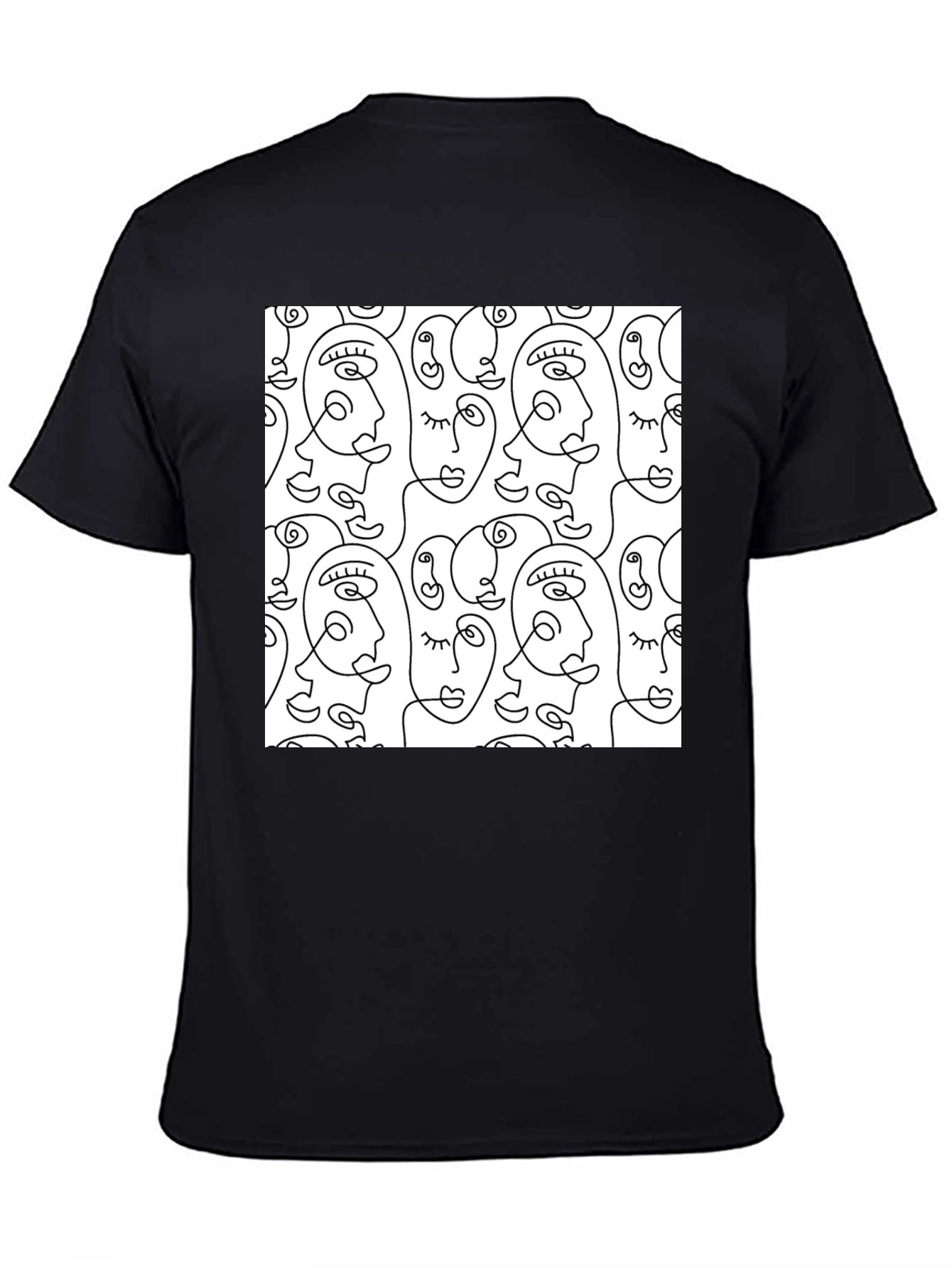 Abstract Face Line Art T-Shirt - Stylish Graphic Tee