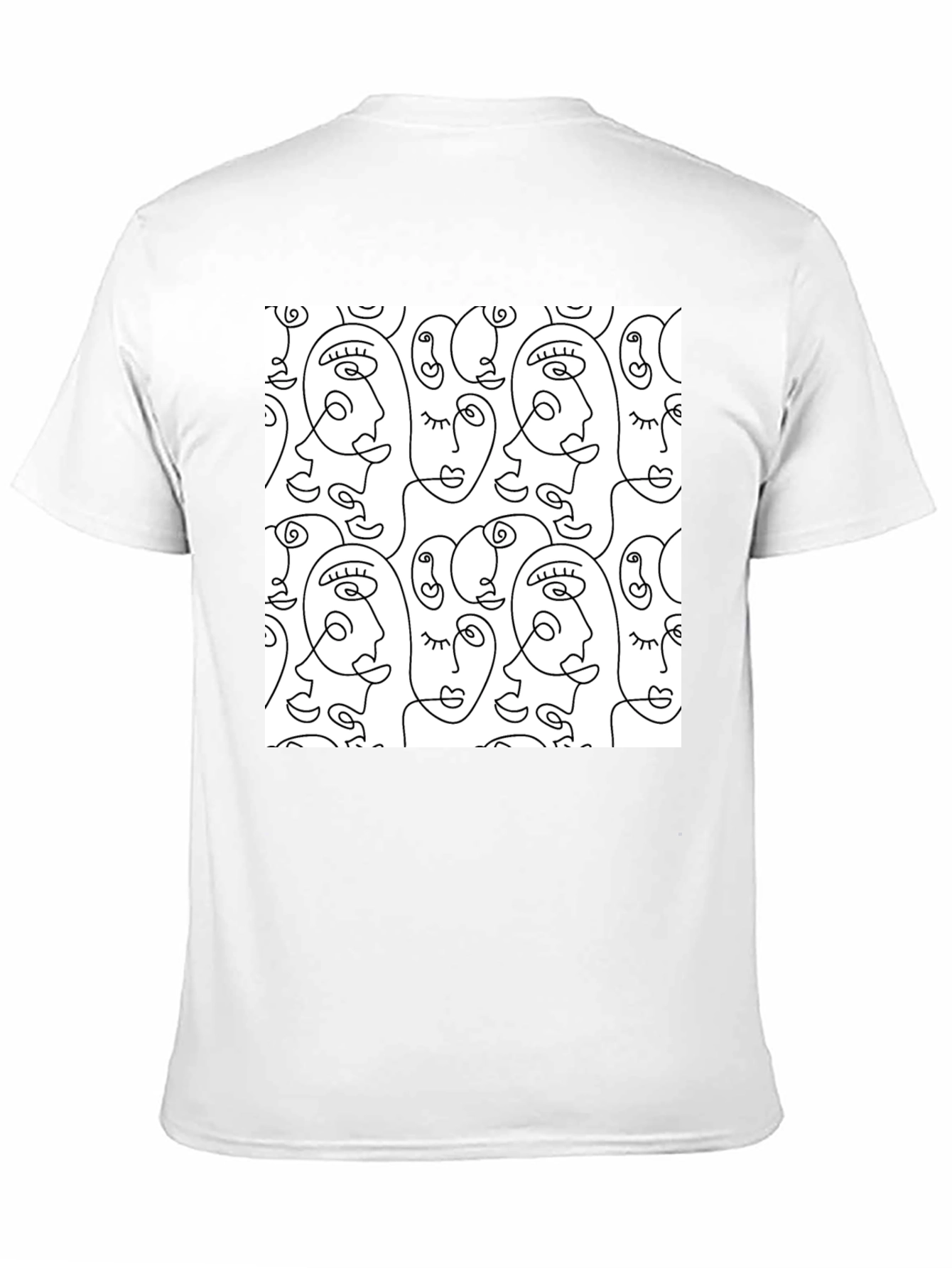 Abstract Face Line Art T-Shirt - Stylish Graphic Tee