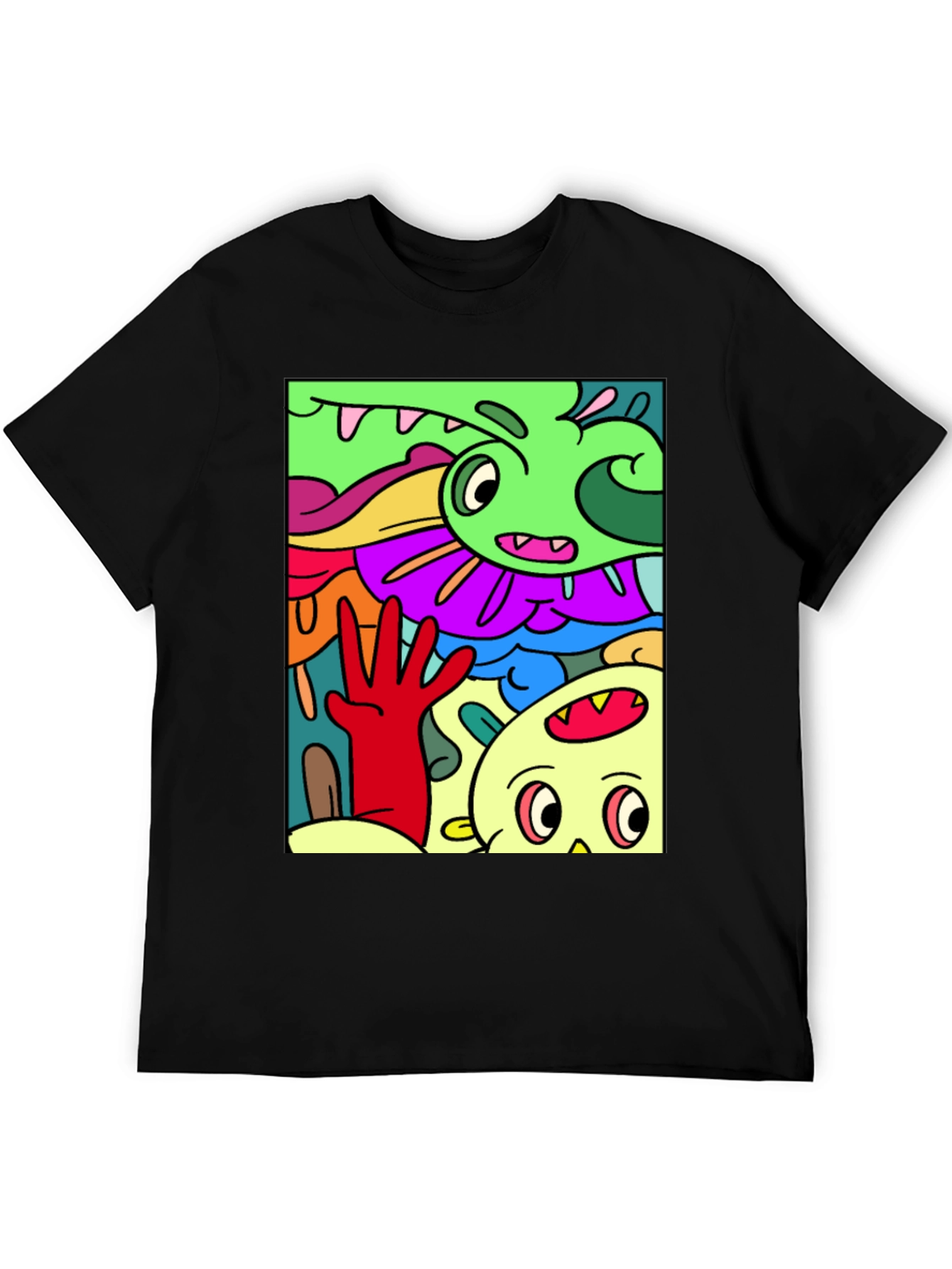 Cartoon Doodle Graphic T-Shirt - Quirky Streetwear