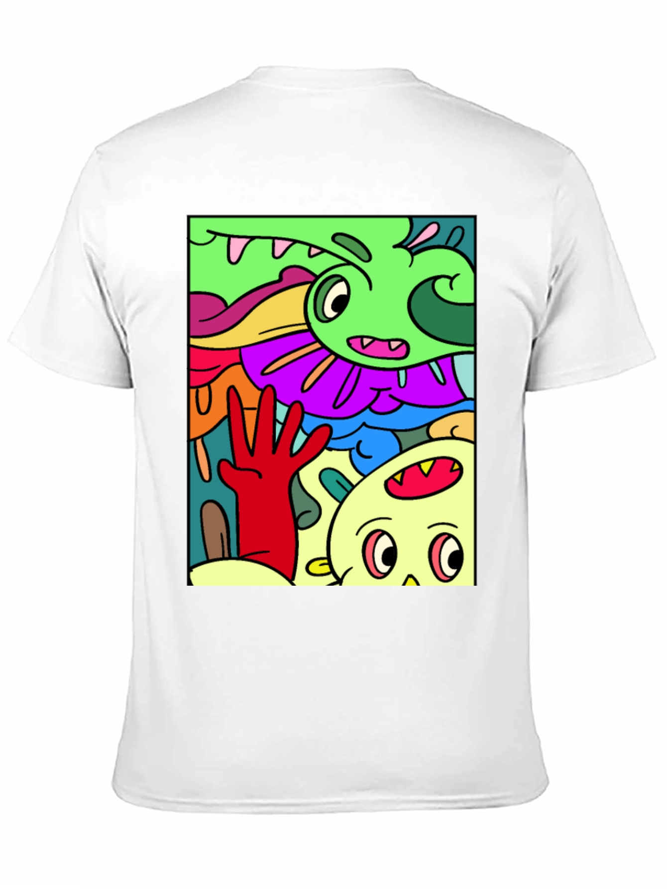 Cartoon Doodle Graphic T-Shirt - Quirky Streetwear